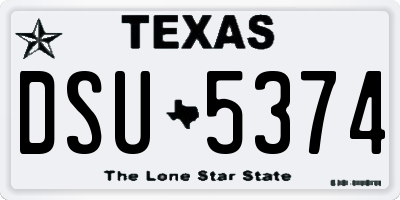TX license plate DSU5374