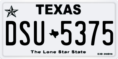 TX license plate DSU5375