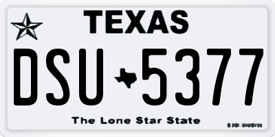 TX license plate DSU5377