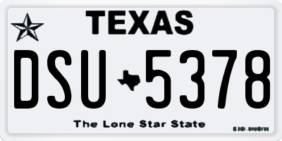 TX license plate DSU5378