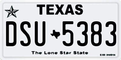 TX license plate DSU5383