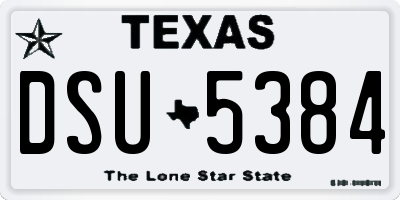 TX license plate DSU5384