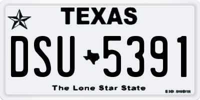 TX license plate DSU5391
