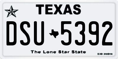 TX license plate DSU5392
