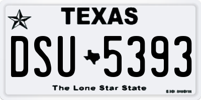 TX license plate DSU5393