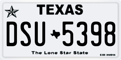TX license plate DSU5398