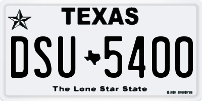 TX license plate DSU5400