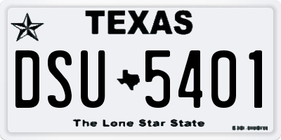 TX license plate DSU5401