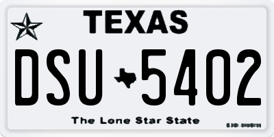 TX license plate DSU5402