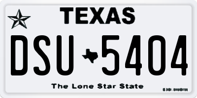 TX license plate DSU5404