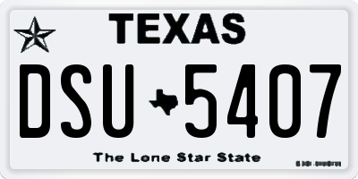 TX license plate DSU5407