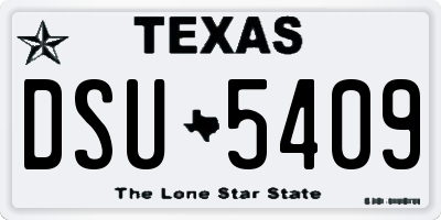 TX license plate DSU5409