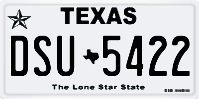 TX license plate DSU5422