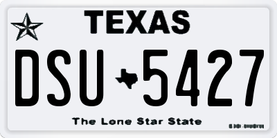 TX license plate DSU5427