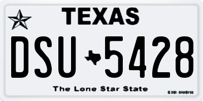 TX license plate DSU5428
