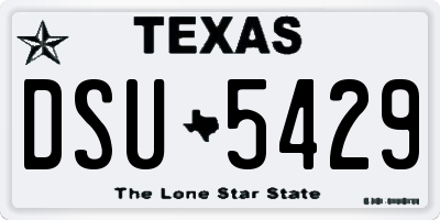 TX license plate DSU5429
