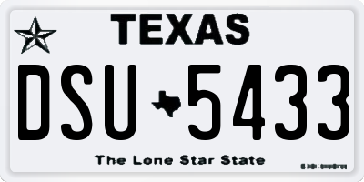 TX license plate DSU5433
