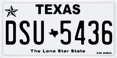 TX license plate DSU5436