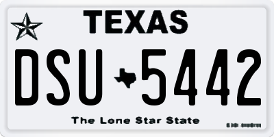 TX license plate DSU5442