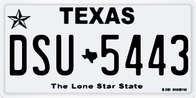 TX license plate DSU5443