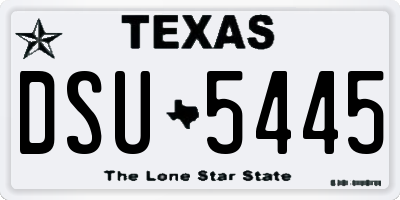 TX license plate DSU5445