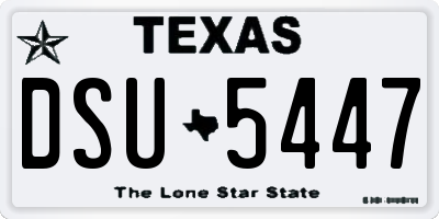 TX license plate DSU5447