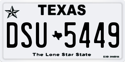 TX license plate DSU5449
