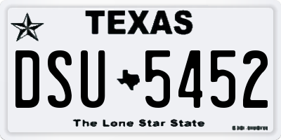 TX license plate DSU5452
