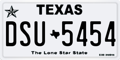 TX license plate DSU5454
