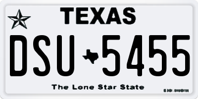 TX license plate DSU5455