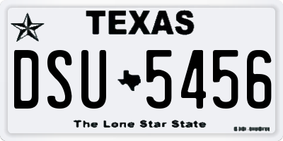 TX license plate DSU5456