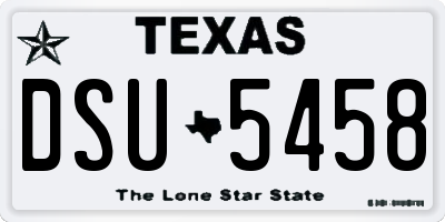 TX license plate DSU5458