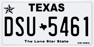 TX license plate DSU5461
