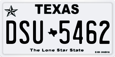 TX license plate DSU5462