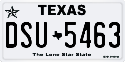 TX license plate DSU5463