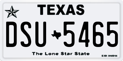 TX license plate DSU5465