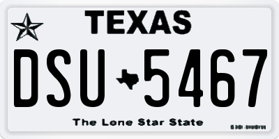 TX license plate DSU5467