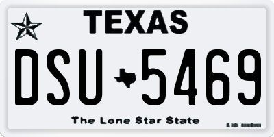 TX license plate DSU5469