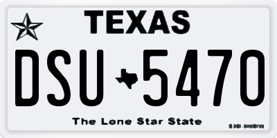 TX license plate DSU5470