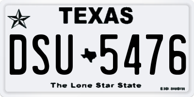 TX license plate DSU5476