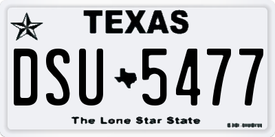 TX license plate DSU5477