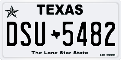 TX license plate DSU5482