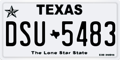 TX license plate DSU5483