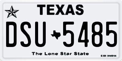 TX license plate DSU5485