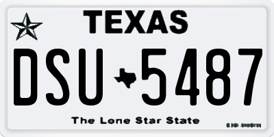 TX license plate DSU5487