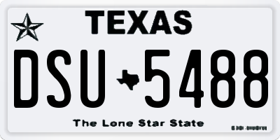TX license plate DSU5488