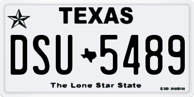 TX license plate DSU5489