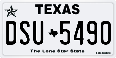 TX license plate DSU5490