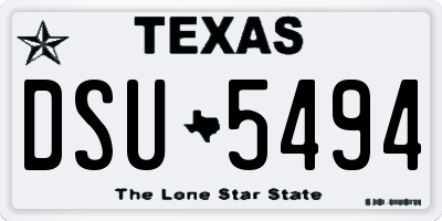 TX license plate DSU5494