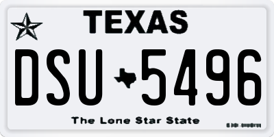 TX license plate DSU5496